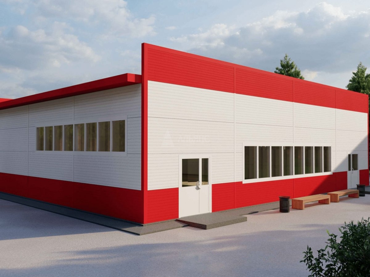 3D визуализация Магазин из сэндвич-панелей - фото 2