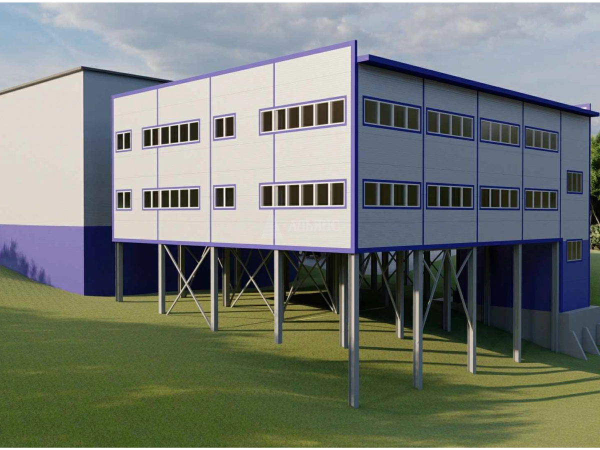 3D визуализация Производственный корпус из сэндвич-панелей - фото 3