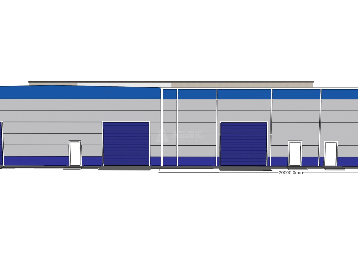 3D визуализация Ангар-склад из сэндвич-панелей - фото 6
