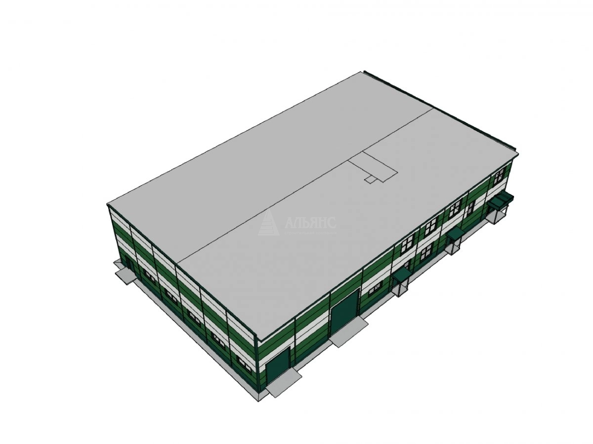 3D визуализация Офисно-складское здание из сэндвич-панелей - фото 15