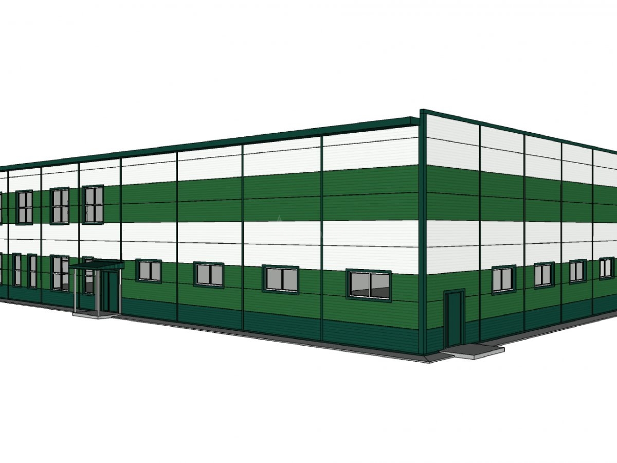 3D визуализация Офисно-складское здание из сэндвич-панелей - фото 10