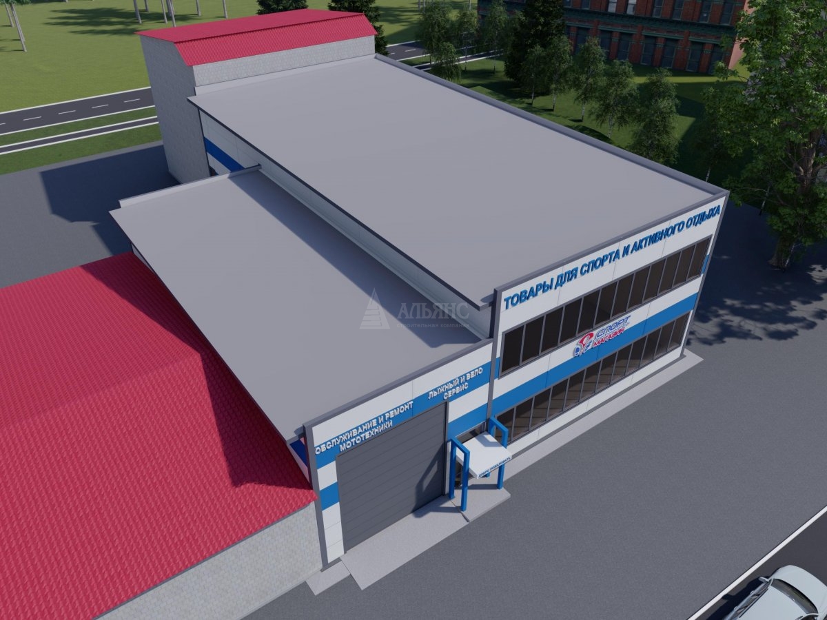 3D визуализация Магазины, ТЦ из сэндвич-панелей, павильоны из сэндвич панелей - фото 5